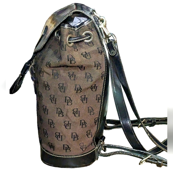 Dooney & Bourke DB Signature Canvas and Leather Backpack - Picture 13 of 15